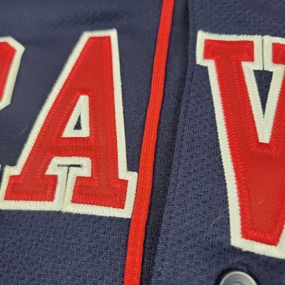 Vintage 90s Majestic MLB Atlanta Braves Andruw Jones #25 Jersey Men's 2XL Navy - Picture 2 of 13